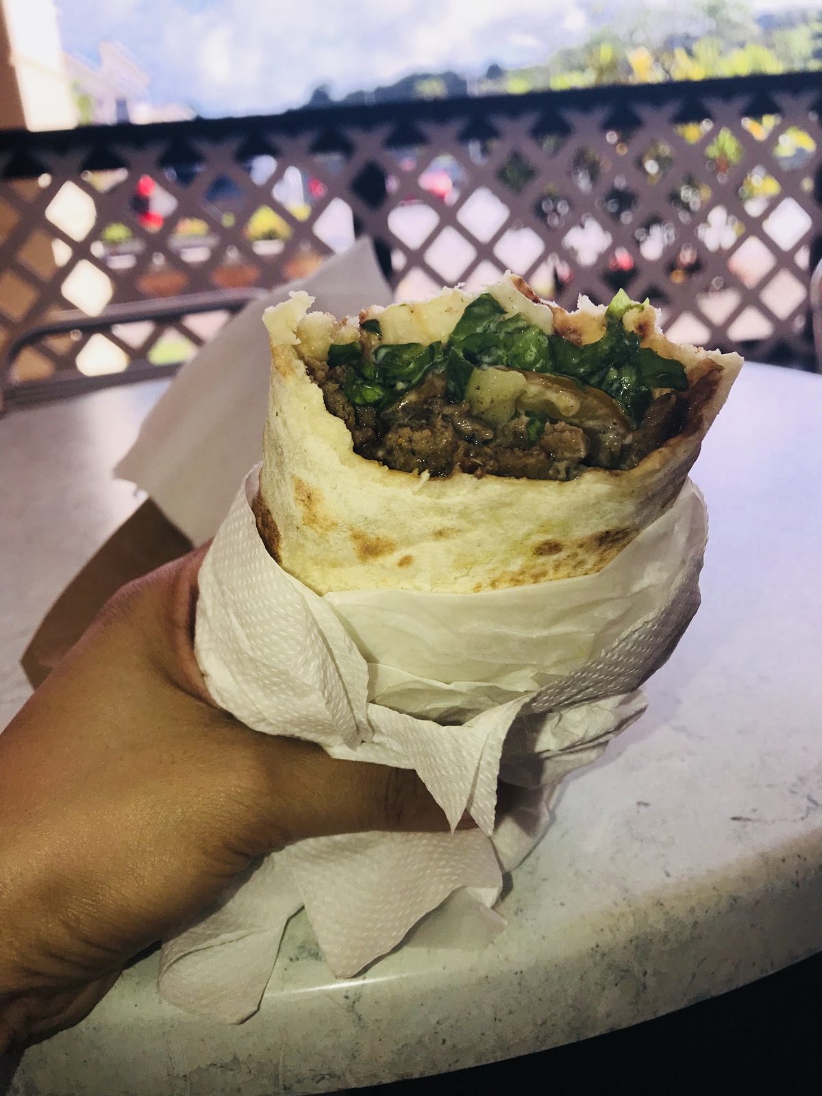 Lamb shawarma wrap
